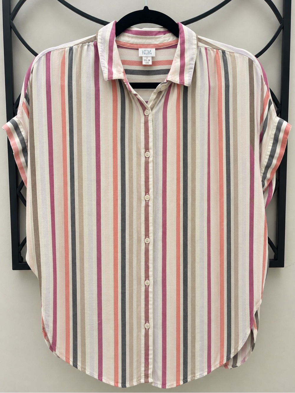 Trendy Striped Short Sleeve Button Down Shirt